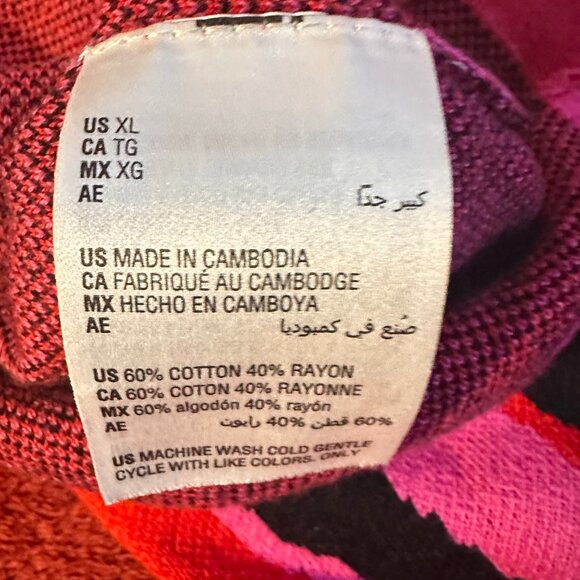 Abstract Pink, Black & Red Zebra Sweater - XL - Picture 7 of 9